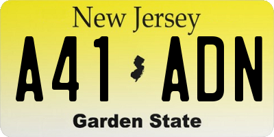 NJ license plate A41ADN