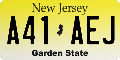NJ license plate A41AEJ