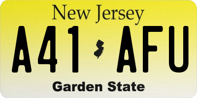 NJ license plate A41AFU