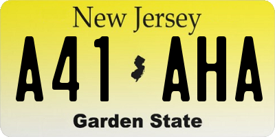 NJ license plate A41AHA