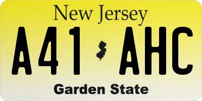 NJ license plate A41AHC