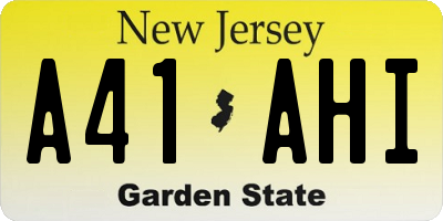 NJ license plate A41AHI