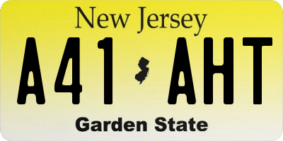 NJ license plate A41AHT