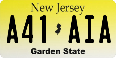 NJ license plate A41AIA