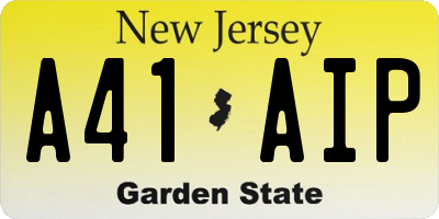 NJ license plate A41AIP