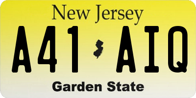 NJ license plate A41AIQ