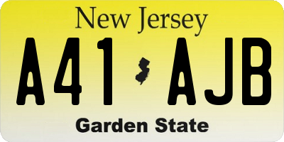 NJ license plate A41AJB