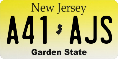 NJ license plate A41AJS
