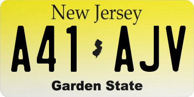 NJ license plate A41AJV