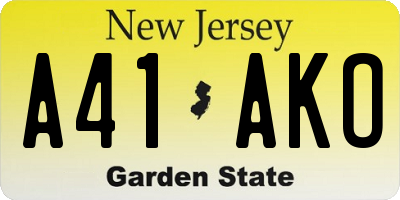 NJ license plate A41AKO