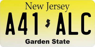 NJ license plate A41ALC