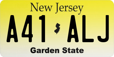NJ license plate A41ALJ