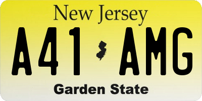 NJ license plate A41AMG
