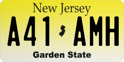 NJ license plate A41AMH