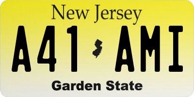 NJ license plate A41AMI
