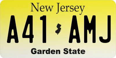 NJ license plate A41AMJ