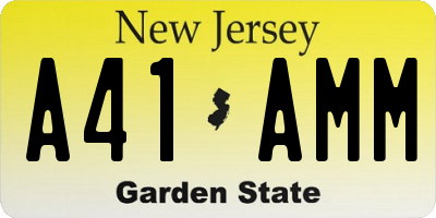 NJ license plate A41AMM