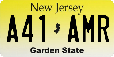 NJ license plate A41AMR