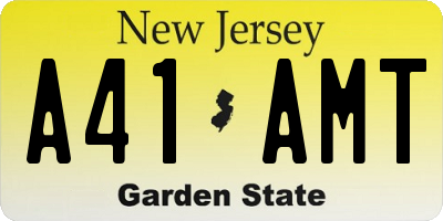 NJ license plate A41AMT
