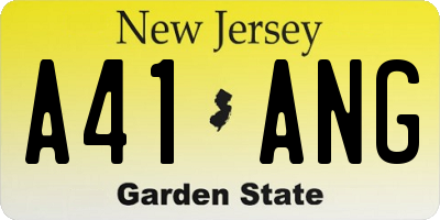 NJ license plate A41ANG