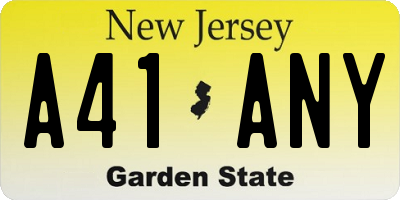 NJ license plate A41ANY