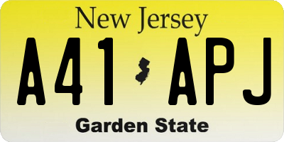 NJ license plate A41APJ