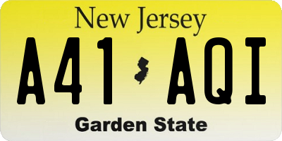NJ license plate A41AQI