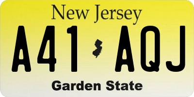 NJ license plate A41AQJ