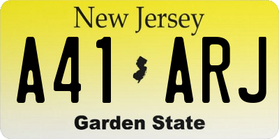 NJ license plate A41ARJ