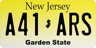 NJ license plate A41ARS