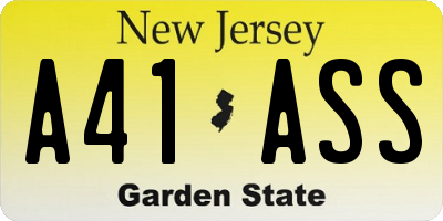 NJ license plate A41ASS