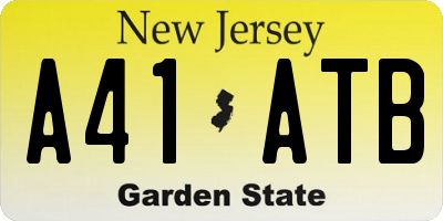 NJ license plate A41ATB