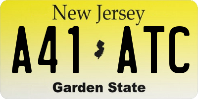 NJ license plate A41ATC