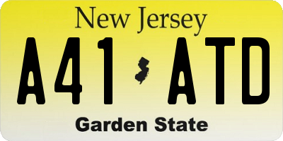 NJ license plate A41ATD