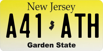 NJ license plate A41ATH