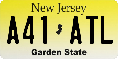 NJ license plate A41ATL