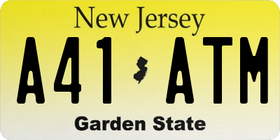 NJ license plate A41ATM