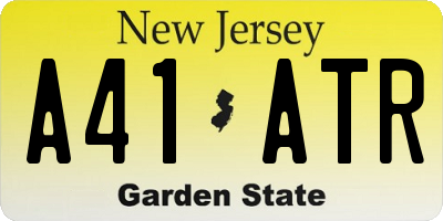 NJ license plate A41ATR
