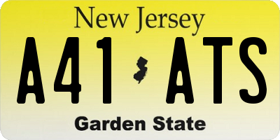 NJ license plate A41ATS