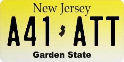 NJ license plate A41ATT