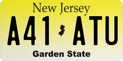 NJ license plate A41ATU