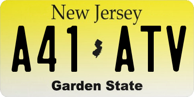 NJ license plate A41ATV