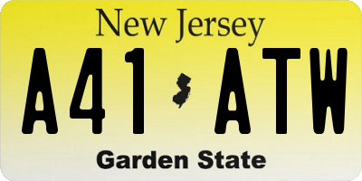 NJ license plate A41ATW