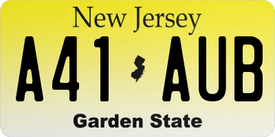 NJ license plate A41AUB