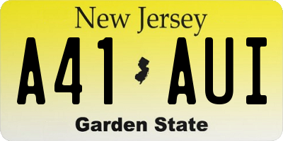 NJ license plate A41AUI