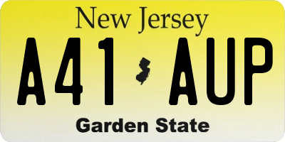 NJ license plate A41AUP