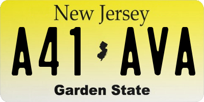 NJ license plate A41AVA