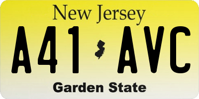 NJ license plate A41AVC