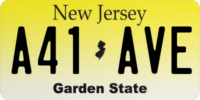 NJ license plate A41AVE