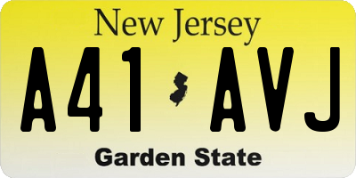 NJ license plate A41AVJ